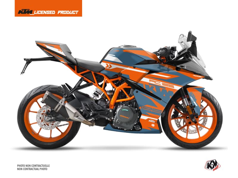 Kit graphique Moto Arkade KTM 125 RC Orange Bleu