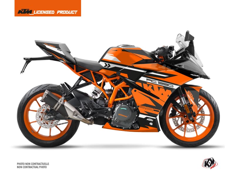kit graphique moto ktm rc 390 arkade noir-orange  