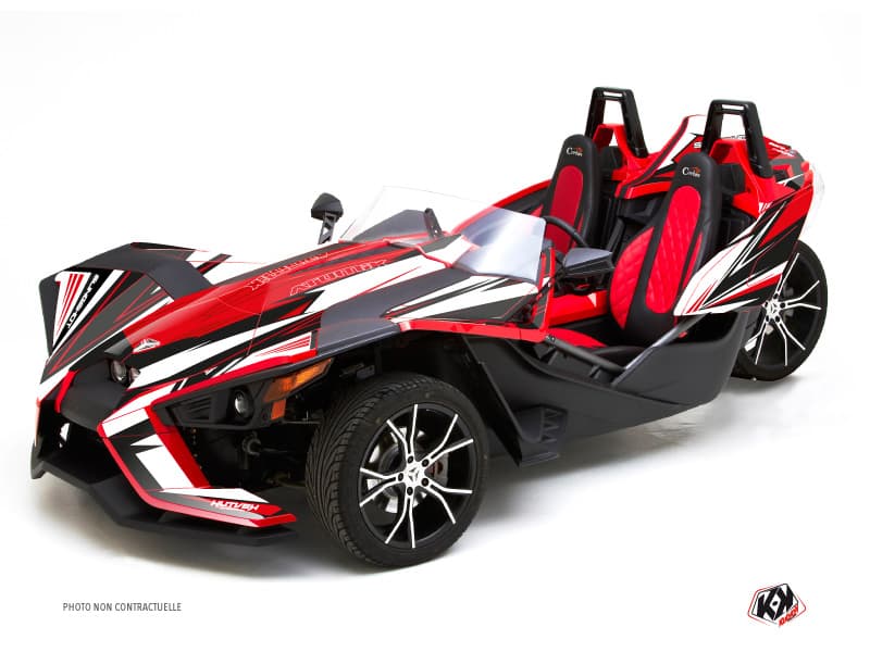 kit graphique  atomik rouge-blanc hybride polaris slingshot