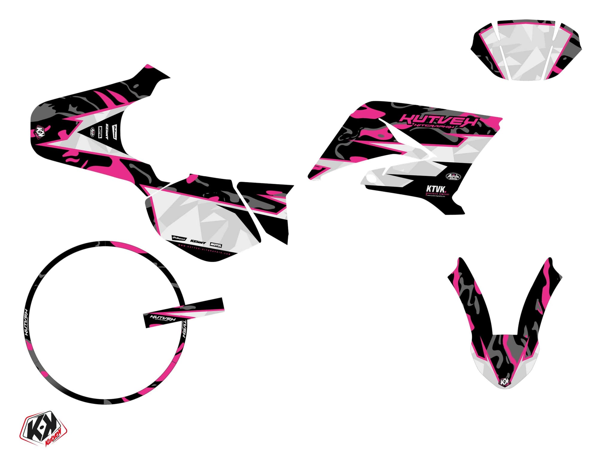 kit de decoración 50cc yamaha dt 50 barbarian rosa | Yamaha | Kutvek - View 2