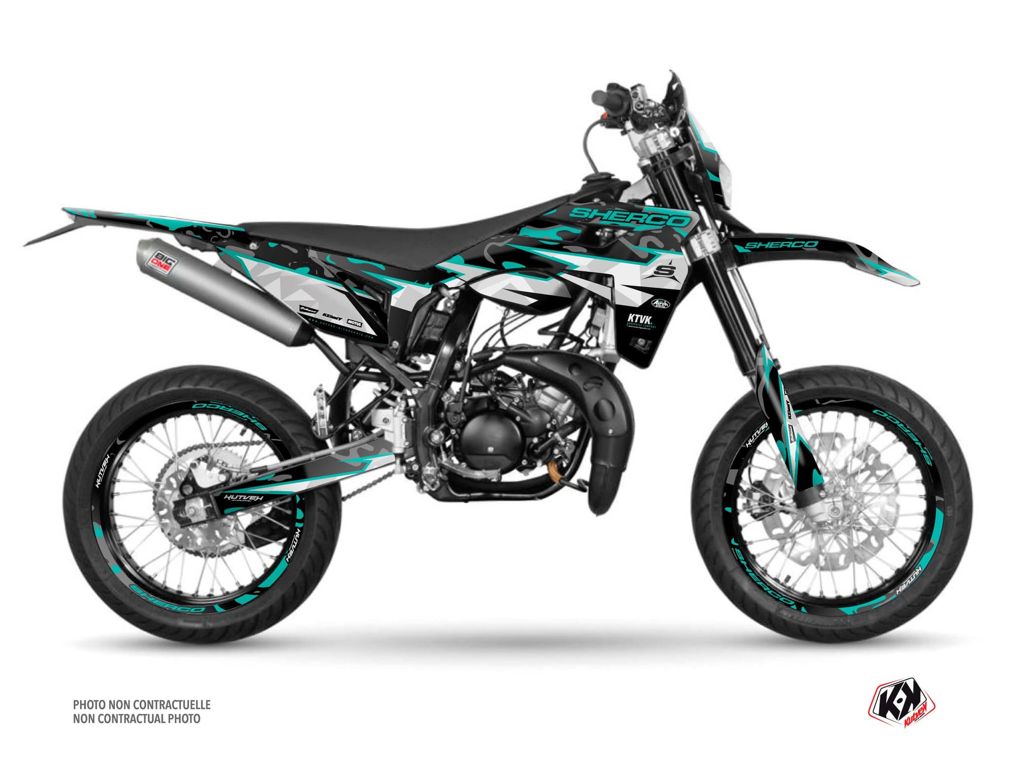 50cc sherco sm rs barbarian turquoise  graphic kit 