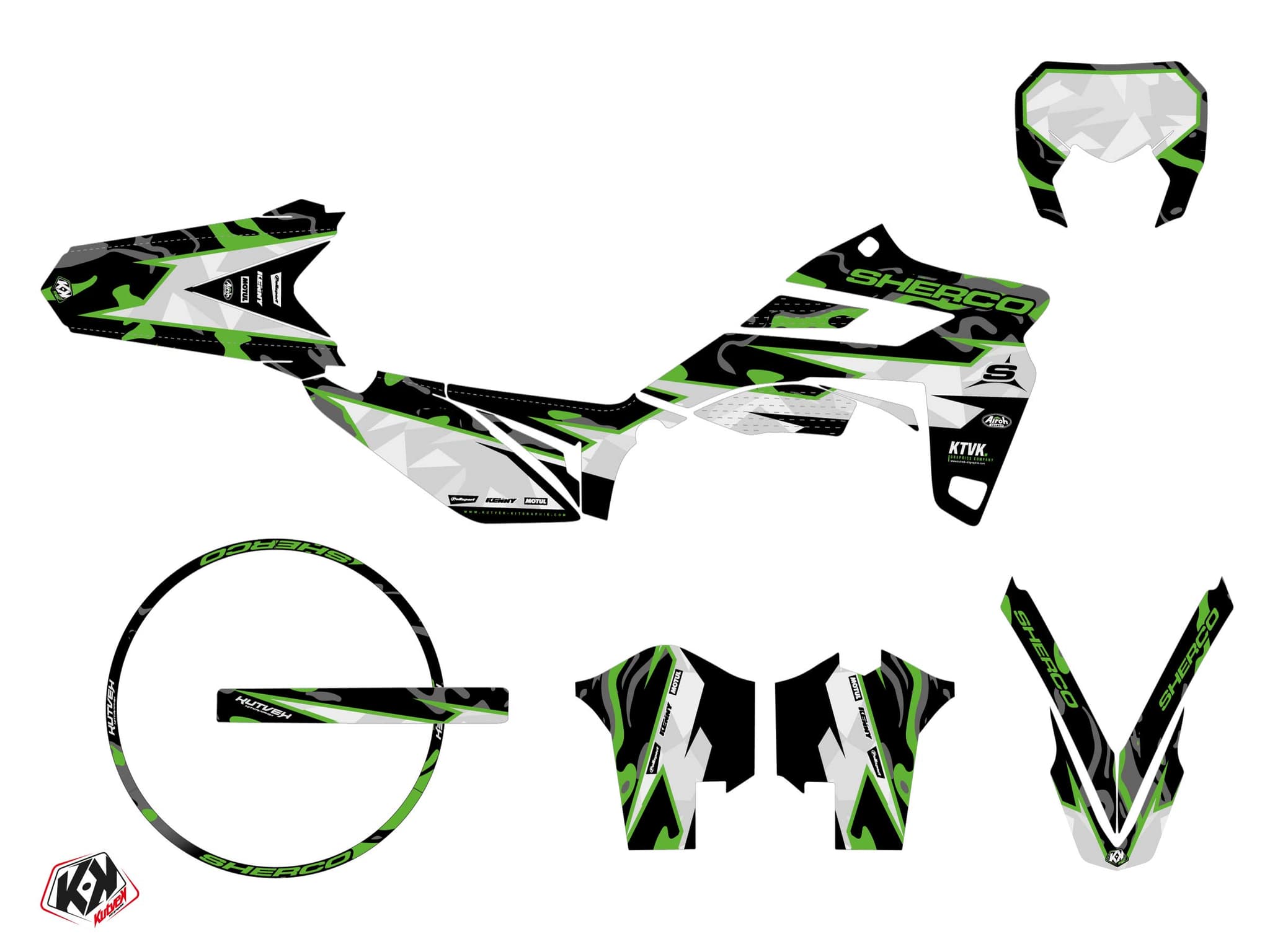 kit graphique 50cc sherco sm rs barbarian vert | Sherco | Kutvek - View 2