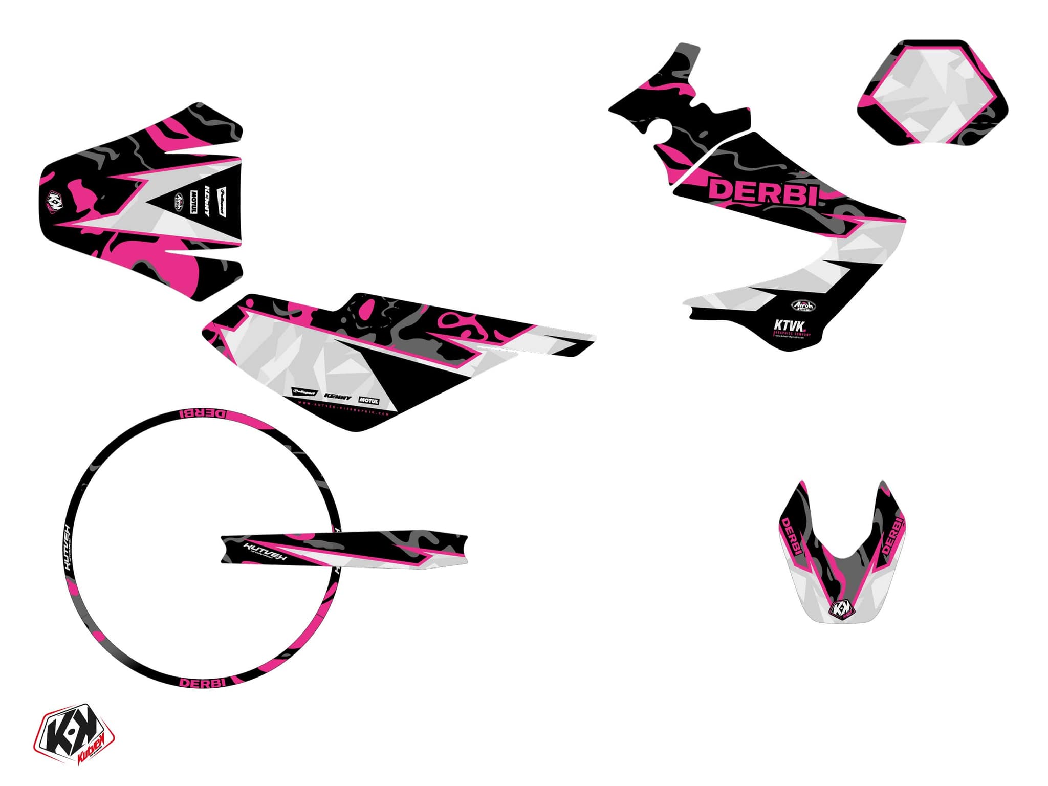 kit graphique 50cc derbi senda xrace barbarian rose | SENDA | Kutvek - View 2