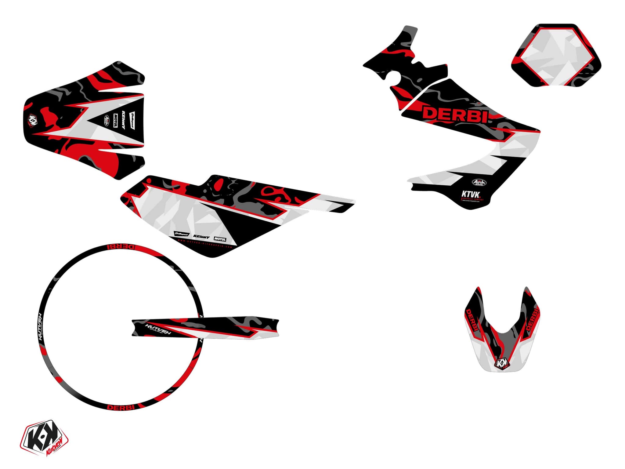 kit graphique 50cc derbi senda xrace barbarian rouge | SENDA | Kutvek - View 2