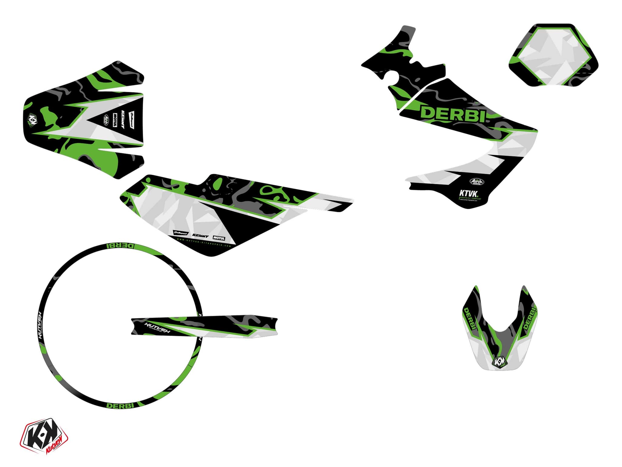 kit graphique 50cc derbi senda xrace barbarian vert | SENDA | Kutvek - View 2