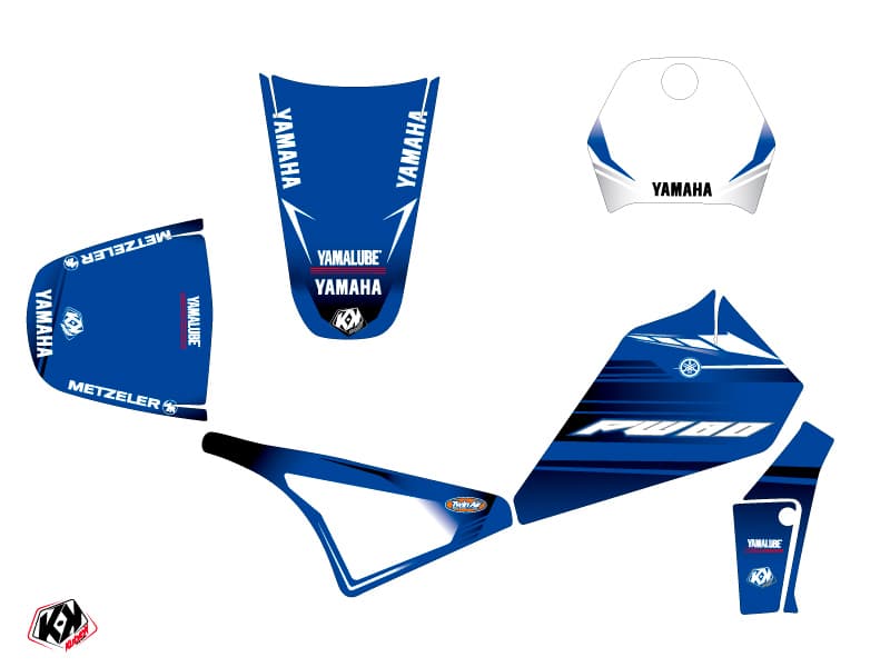 Yamaha PW 80 Dirt Bike Basik Graphic Kit Blue | PW 80 | Kutvek - View 2