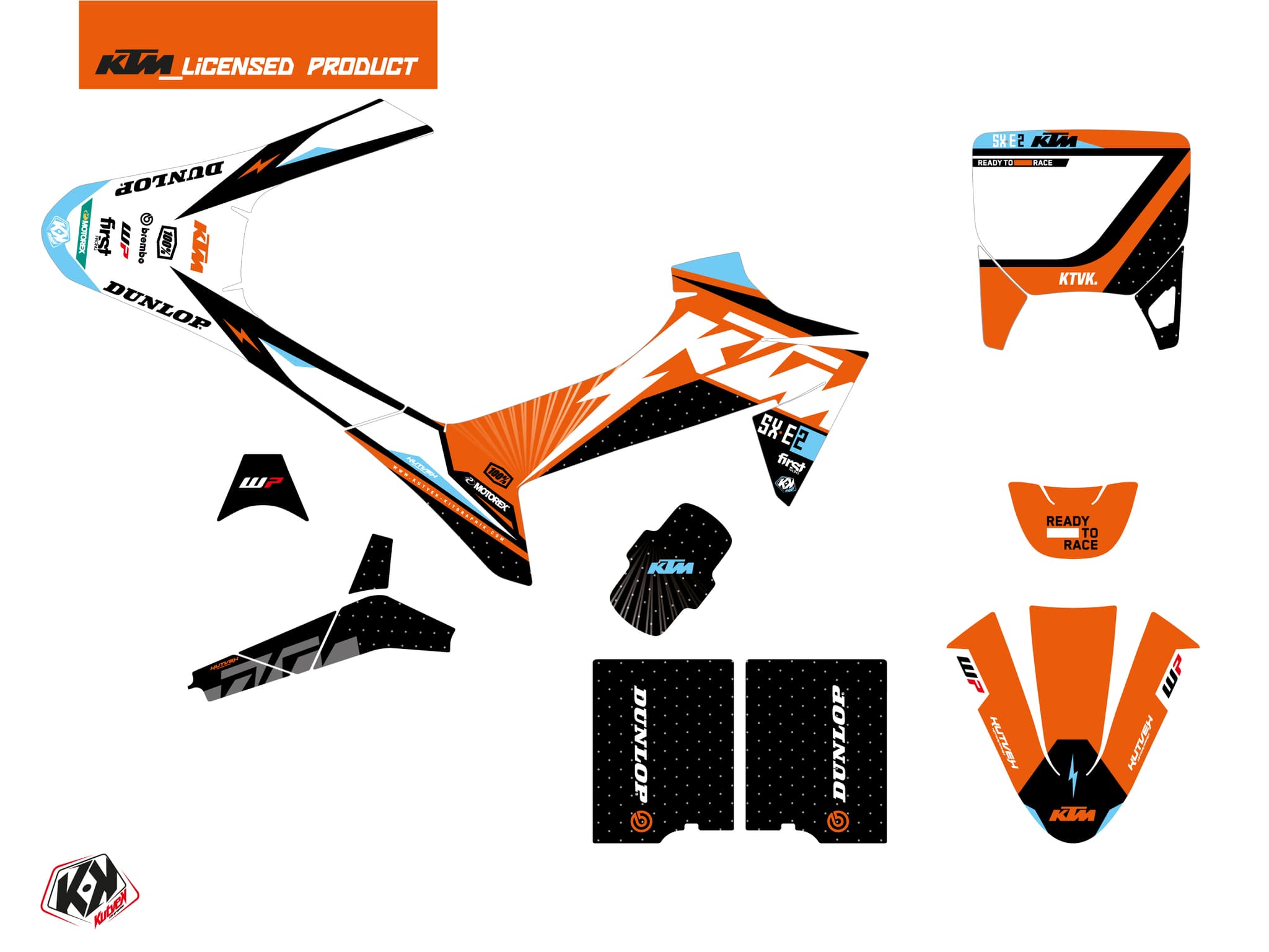 kit graphique motocross ktm sx e 2 beam bleu | KTM | Kutvek - View 2