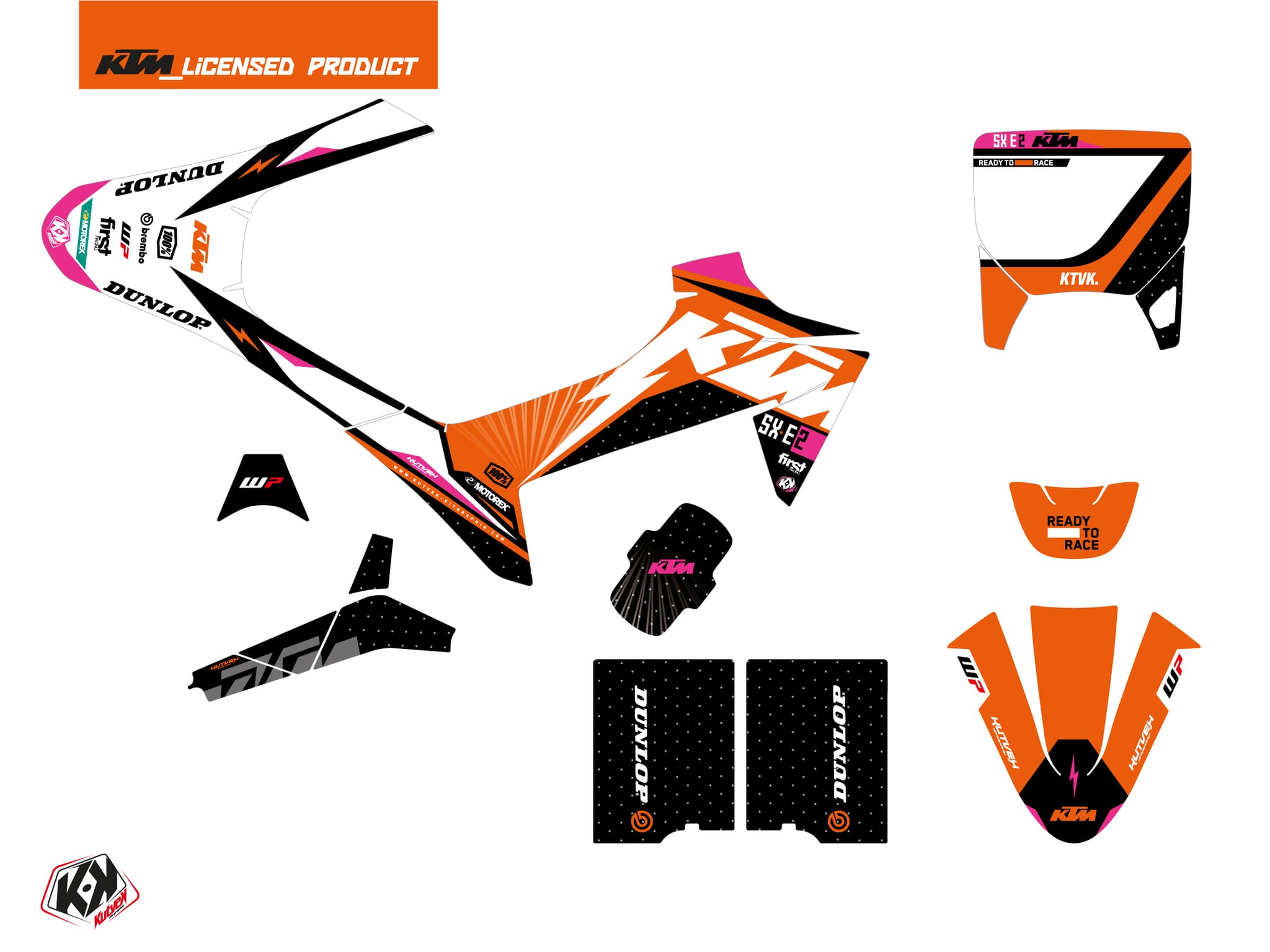 Kit graphique Motocross KTM SX E 2 BEAM Rose | KTM | Kutvek - View 2