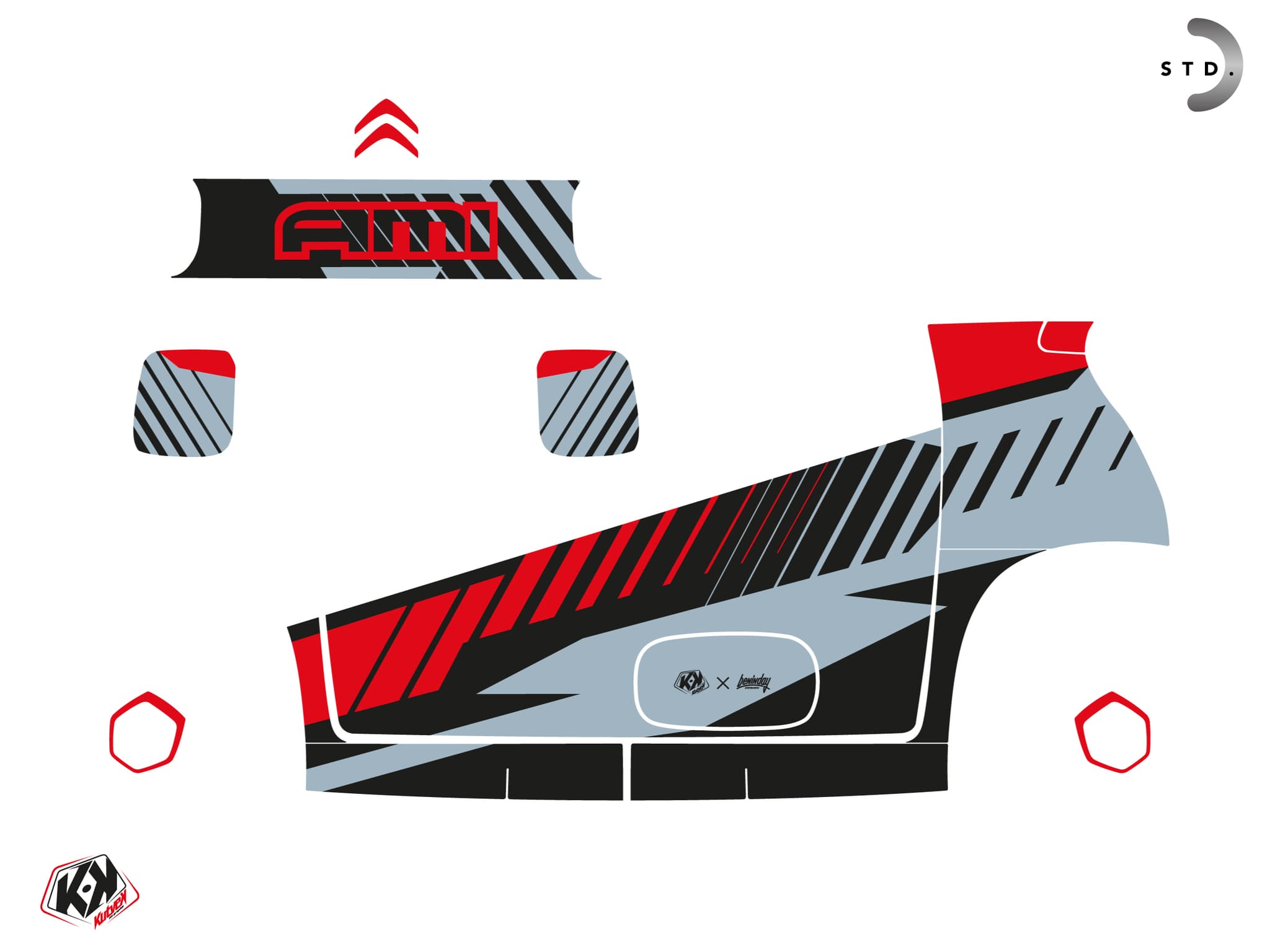 kit graphique golf cart citroën ami beat bleu | Citroen | Kutvek - View 4
