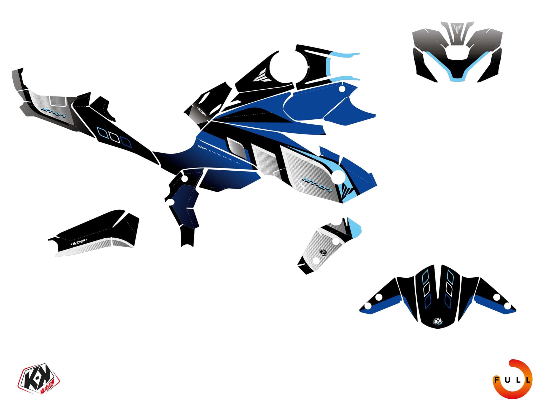 Kit graphique Moto YAMAHA MT 07 BIRTHDAY Bleu | MT 07 / FZ 07 | Kutvek - View 3