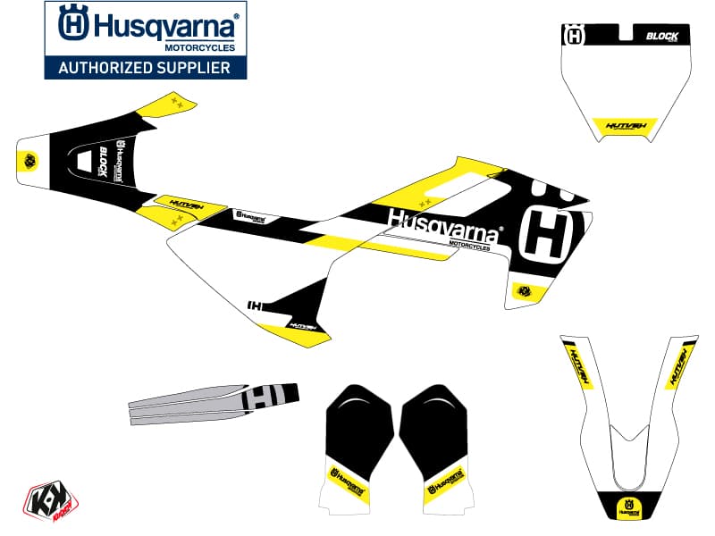 kit graphique motocross husqvarna tc 65 block noir-jaune | Husqvarna | Kutvek - View 2