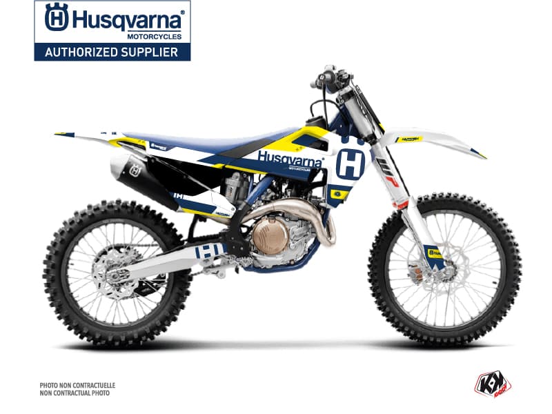 kit graphique motocross husqvarna tc 125 block bleu-jaune  