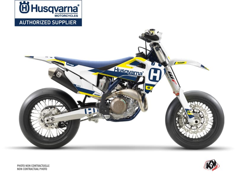 kit graphique motocross husqvarna fs 450 block bleu-jaune  