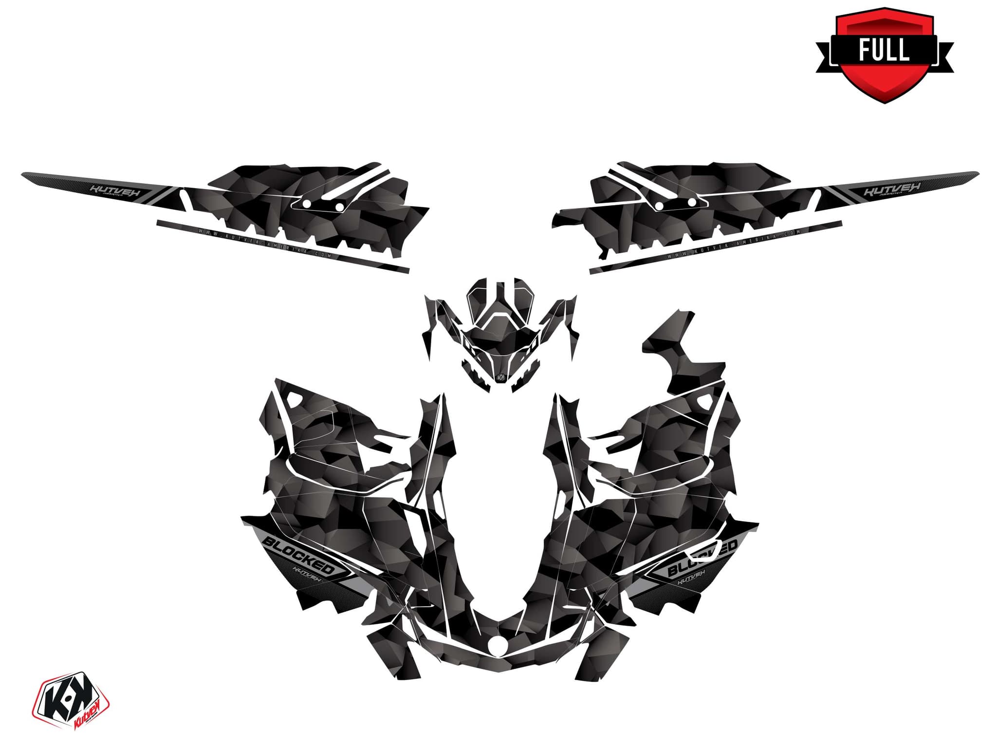 Kit graphique Motoneige SKIDOO SUMMIT X T3 800R E-TEC blocked Noir | Skidoo | Kutvek - View 3