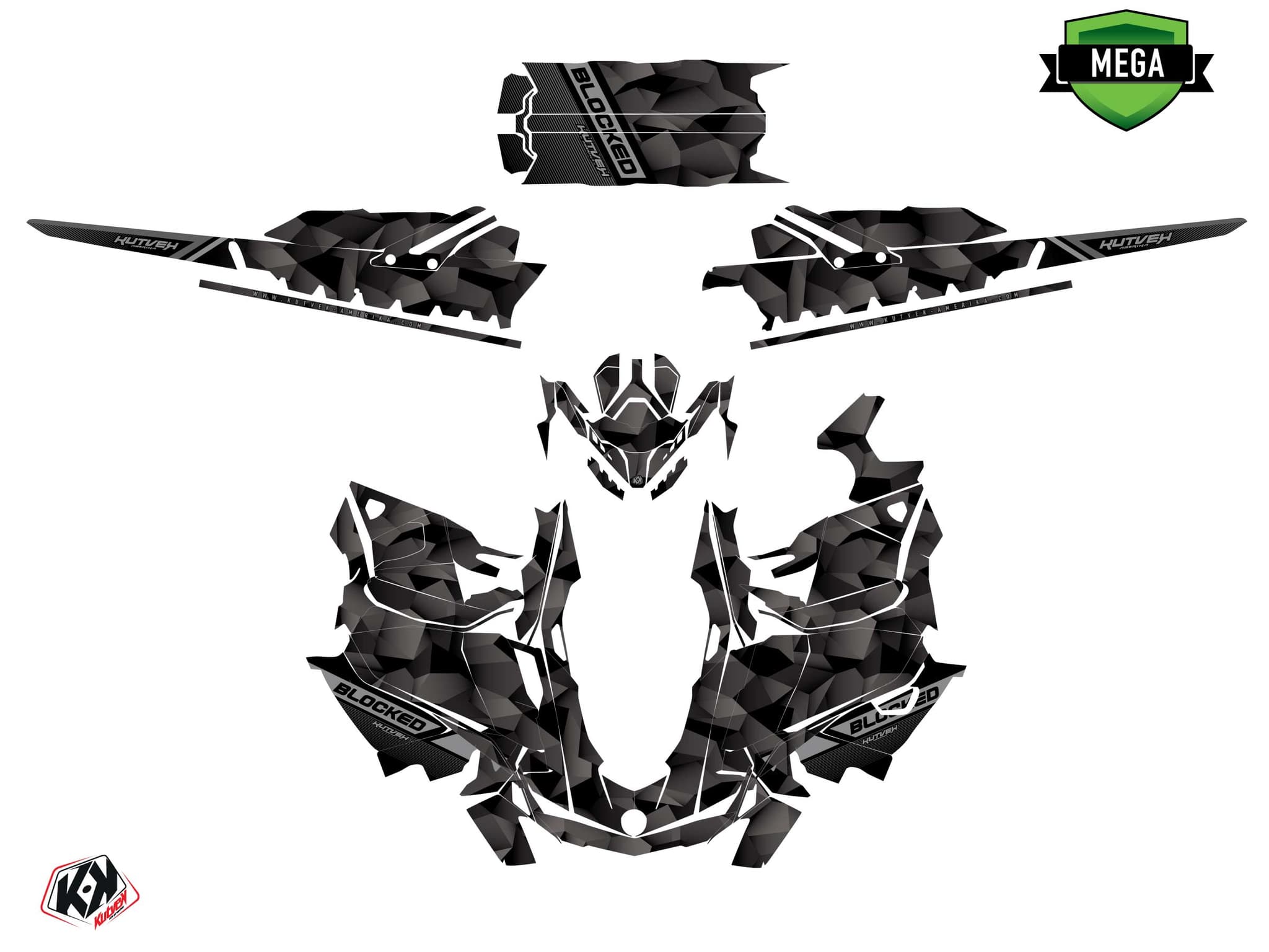 Kit graphique Motoneige SKIDOO SUMMIT X T3 800R E-TEC blocked Noir | Skidoo | Kutvek - View 4