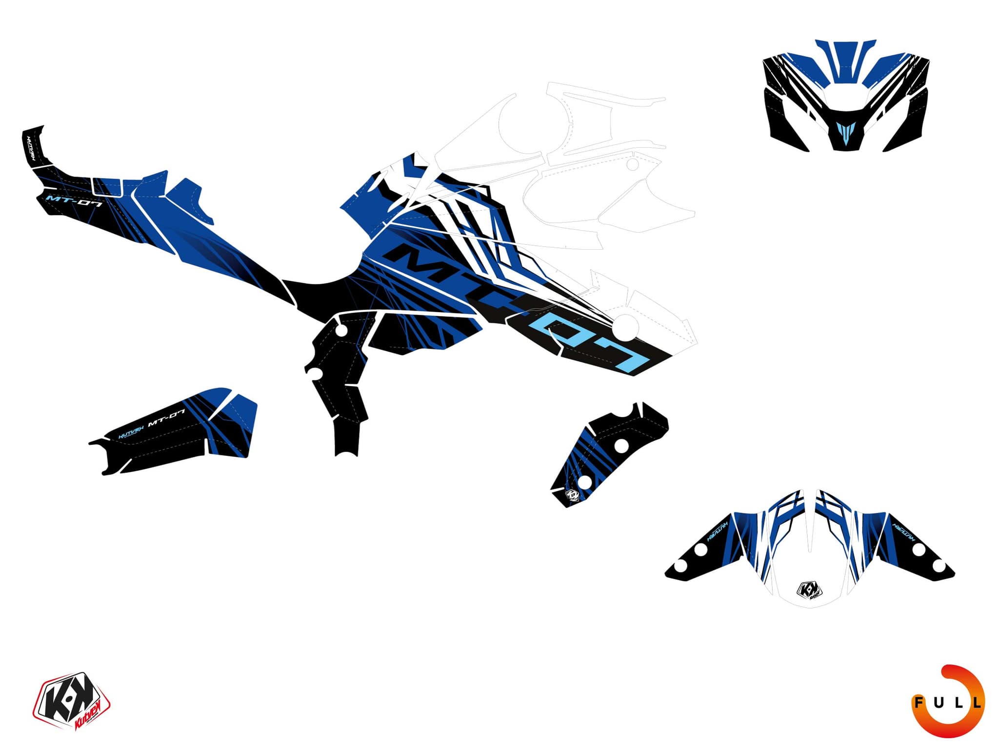 Kit graphique Moto YAMAHA MT 07 BLUESTORM Bleu | Yamaha | Kutvek - View 3