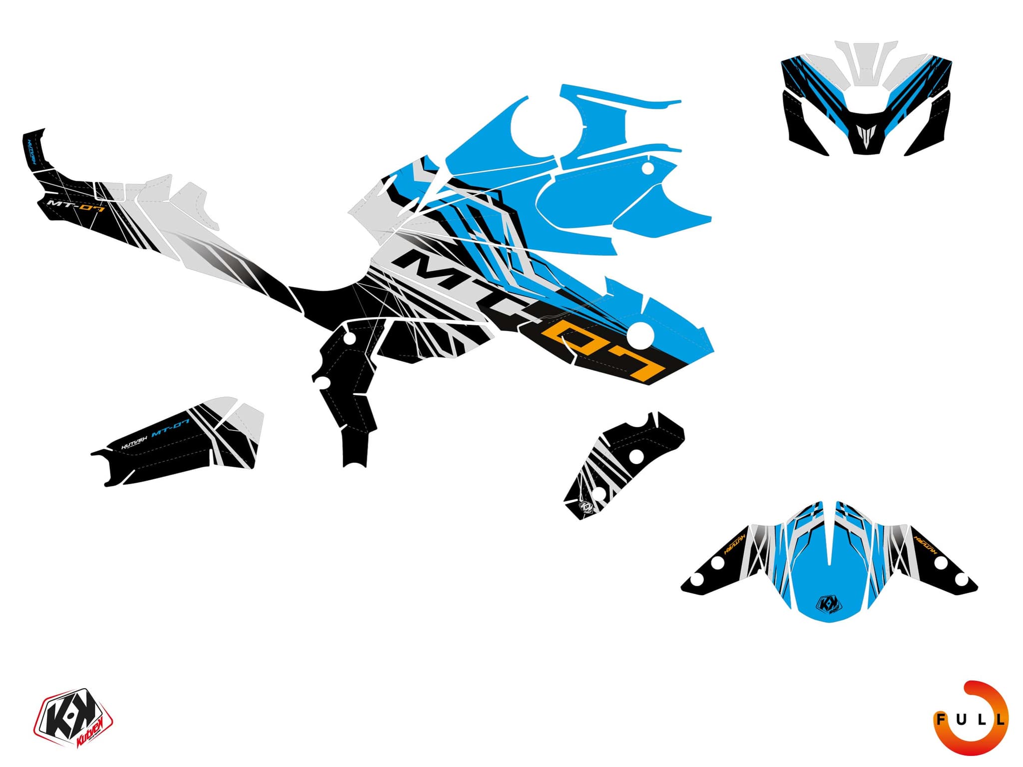 kit graphique moto yamaha mt 07 bluestorm gris | Yamaha | Kutvek - View 3