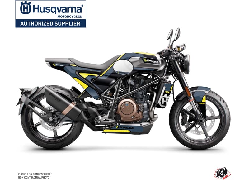 kit graphique moto husqvarna vitpilen 701 bobber bleu-jaune  