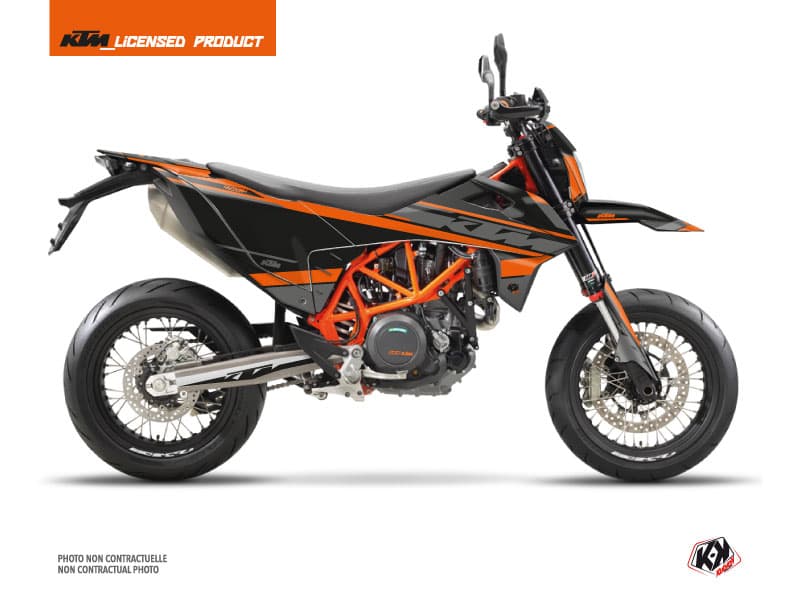 Kit graphique Moto Cross Breakout KTM 690 SMC R Noir Orange