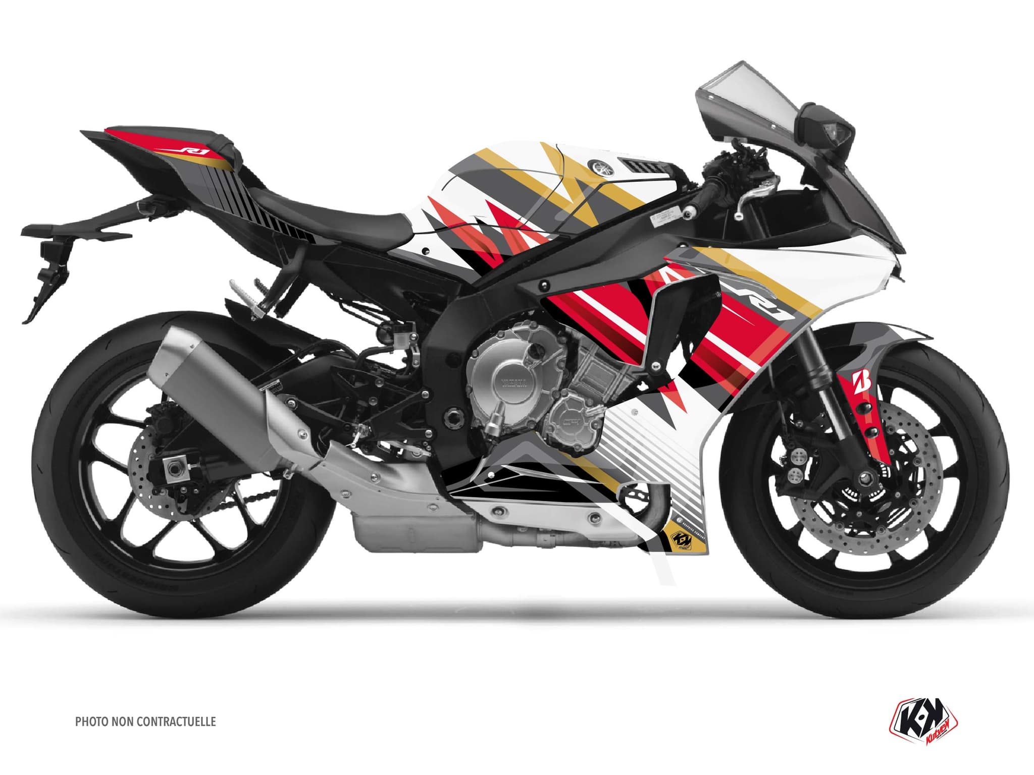 kit graphique moto yamaha r1 brisk blanc | Yamaha | Kutvek