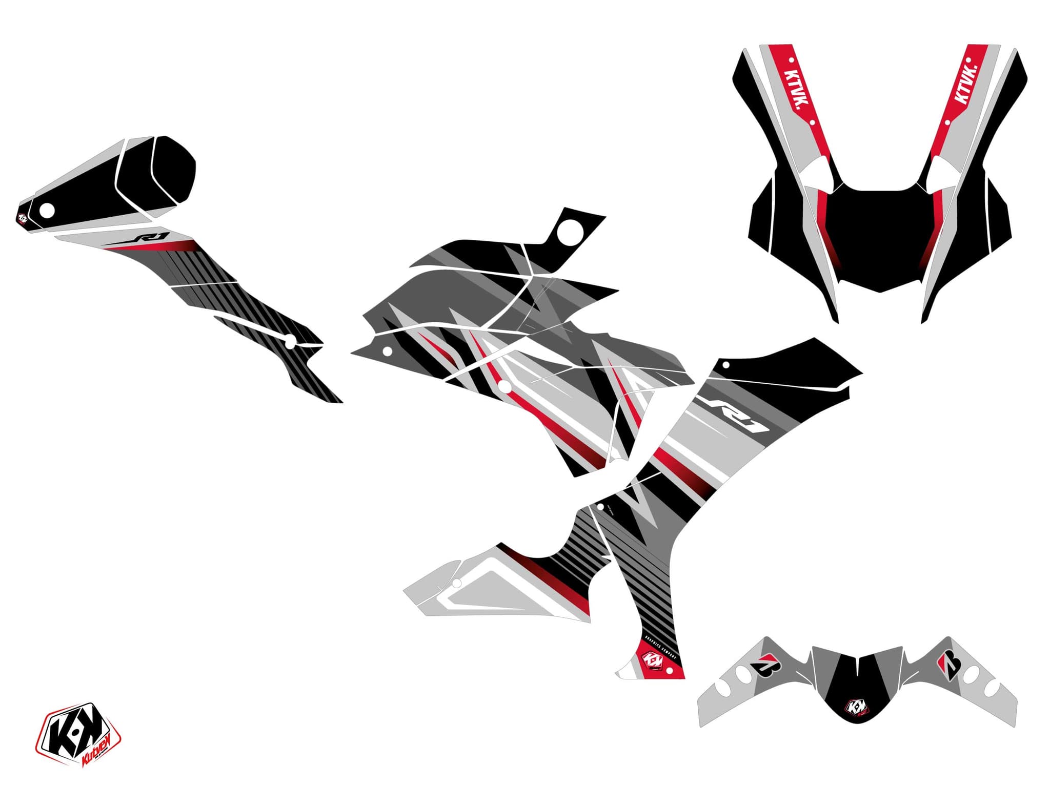 Yamaha R1 Street Bike Brisk Graphic Kit Black | Yamaha | Kutvek - View 2