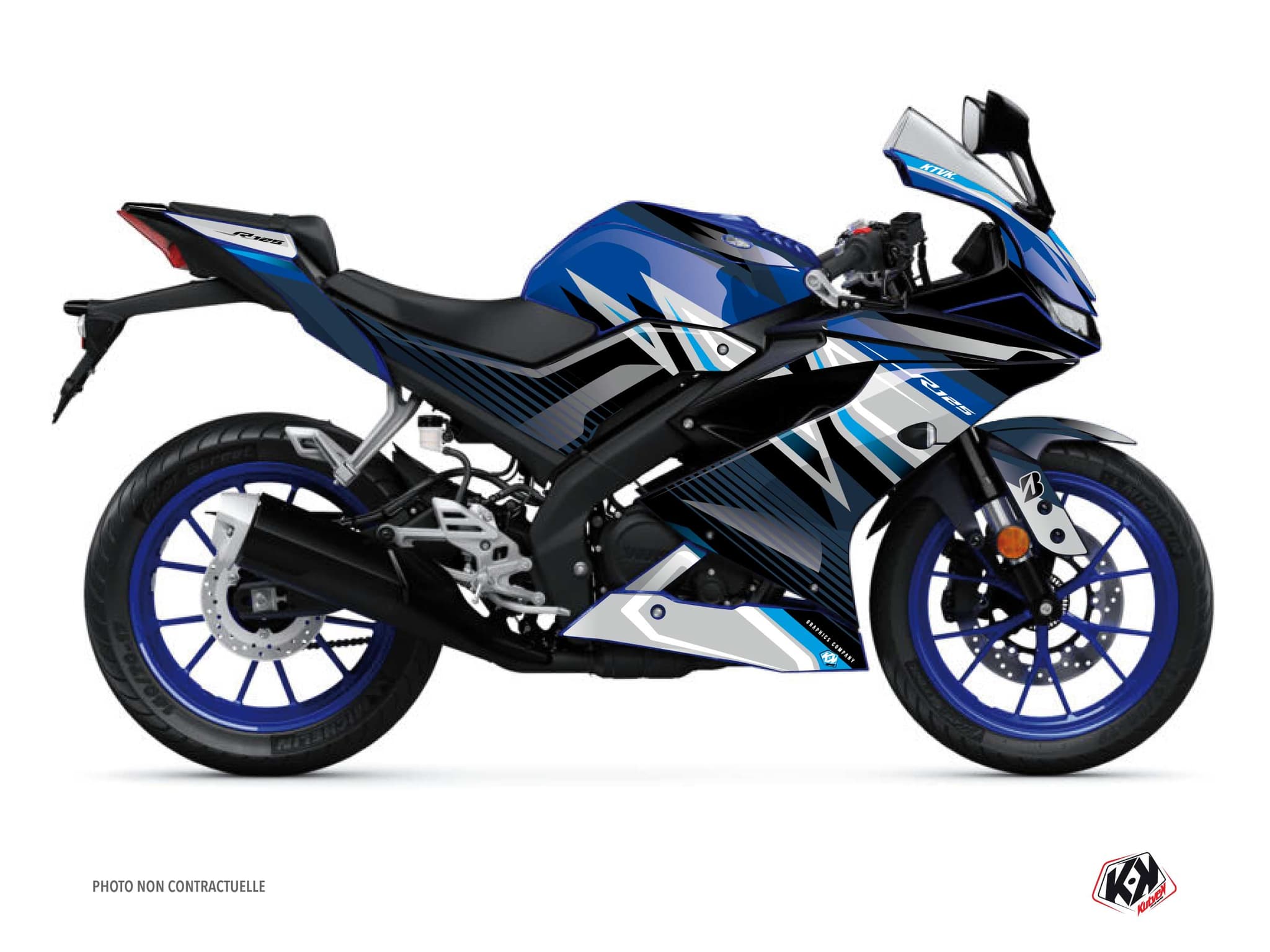 Kit graphique Moto Brisk Yamaha R125 Bleu | Yamaha | Kutvek