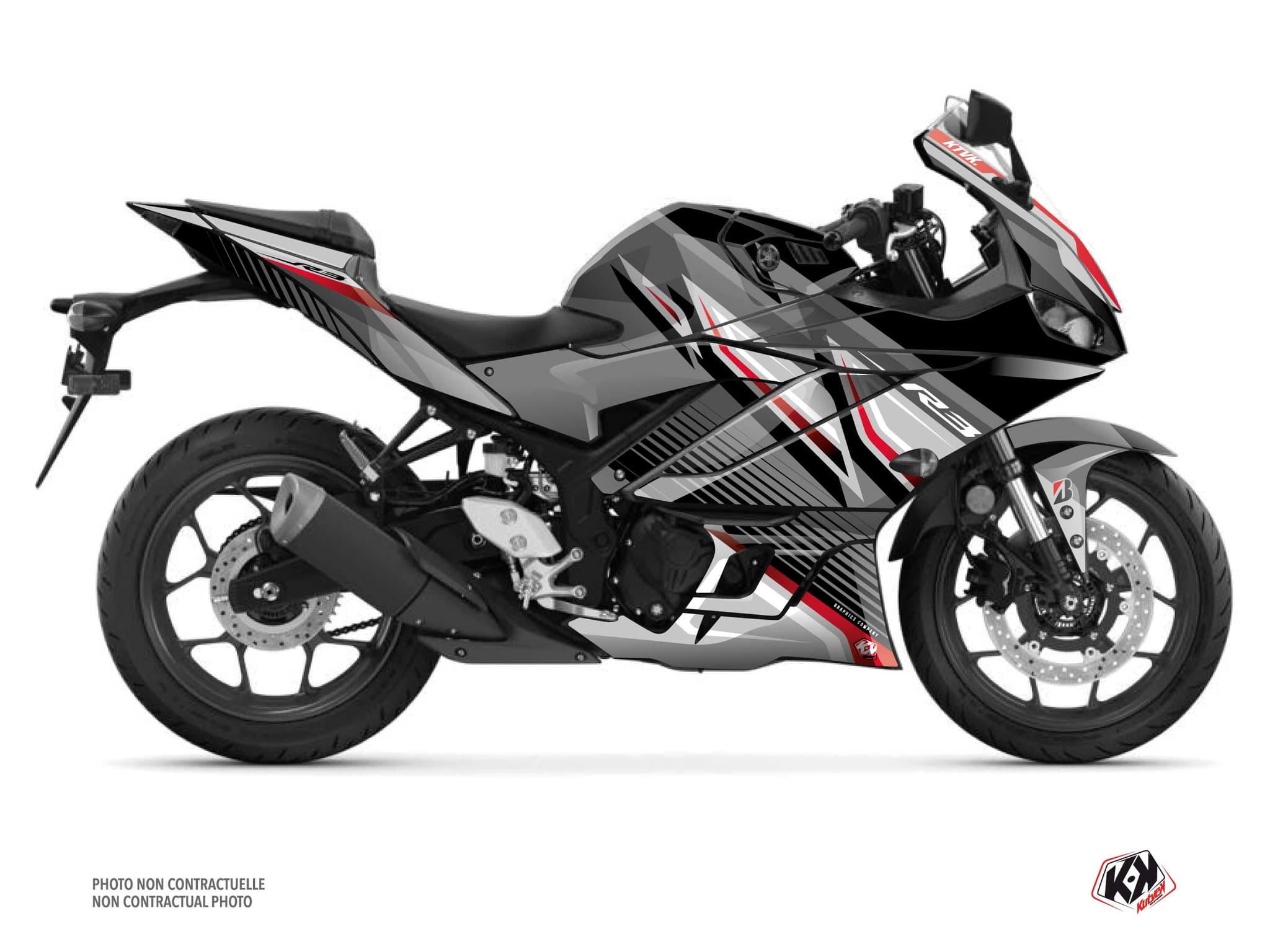 kit graphique moto yamaha r3 brisk noir | Yamaha | Kutvek