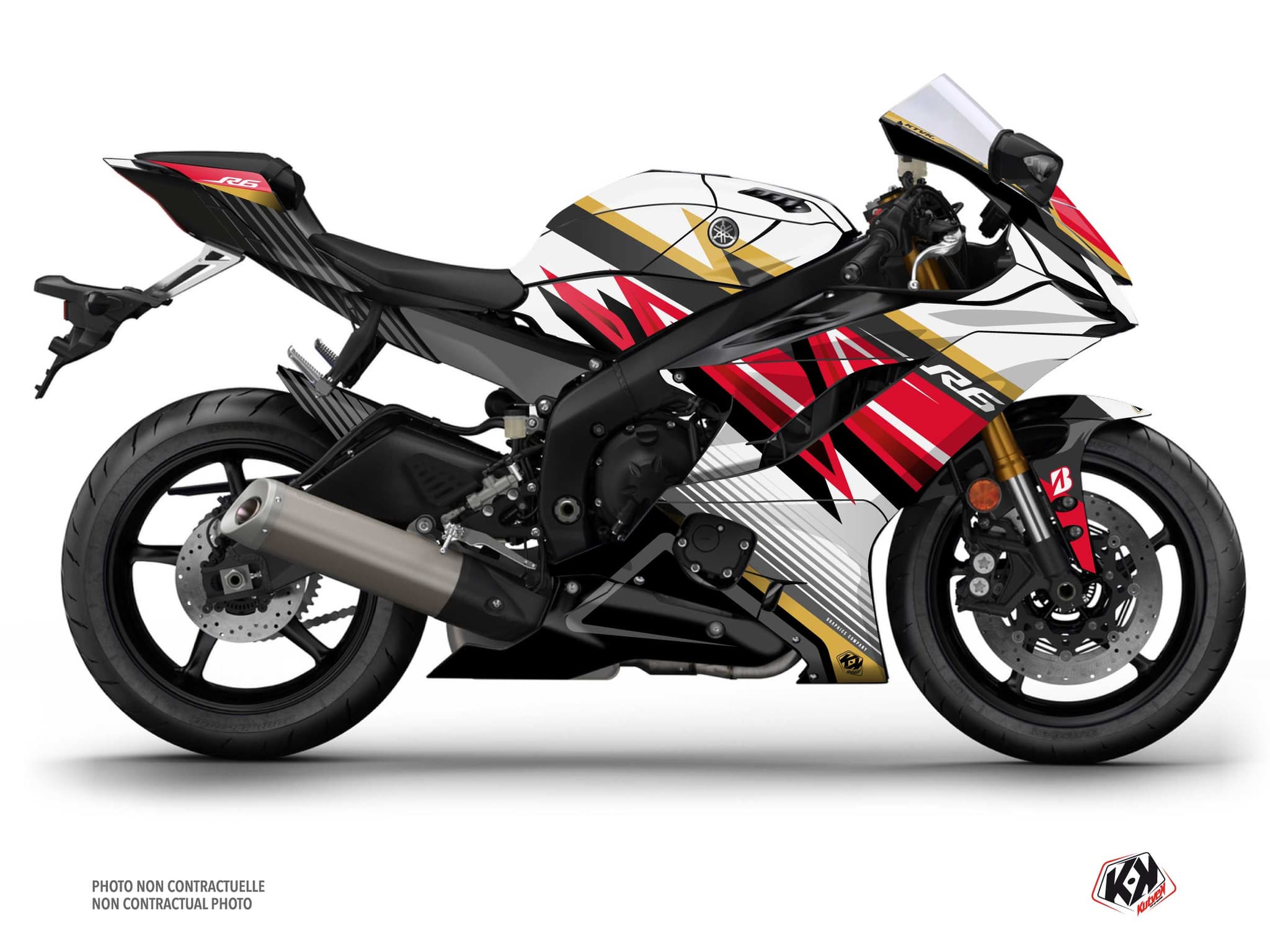 kit graphique moto yamaha r6 brisk blanc | Yamaha | Kutvek