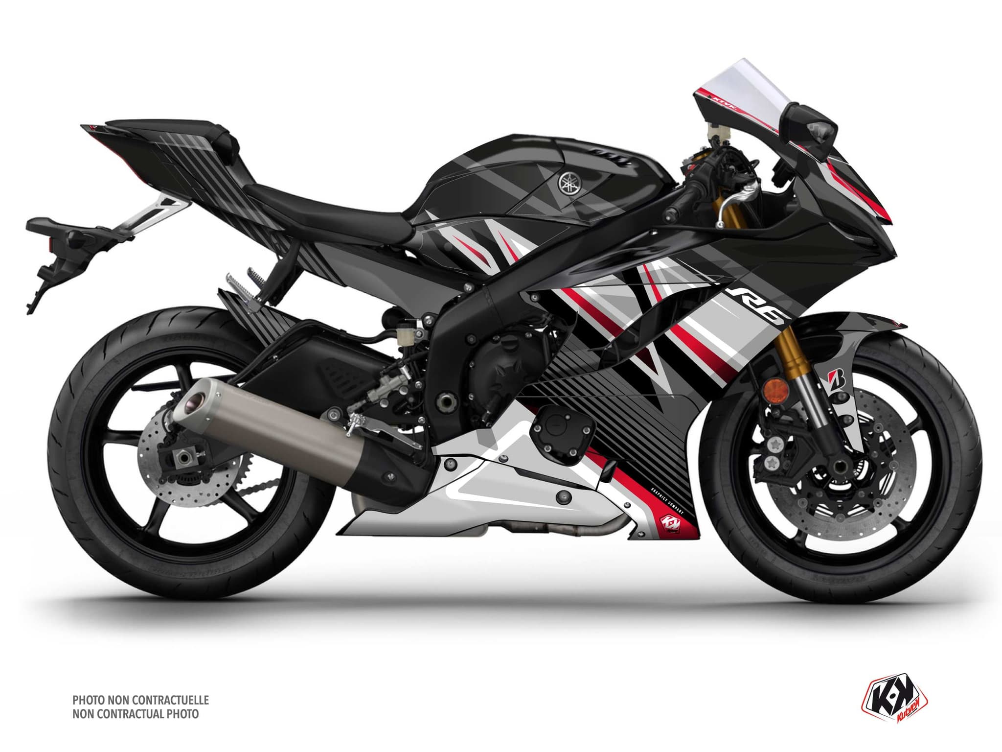 kit graphique moto yamaha r6 brisk noir | Yamaha | Kutvek