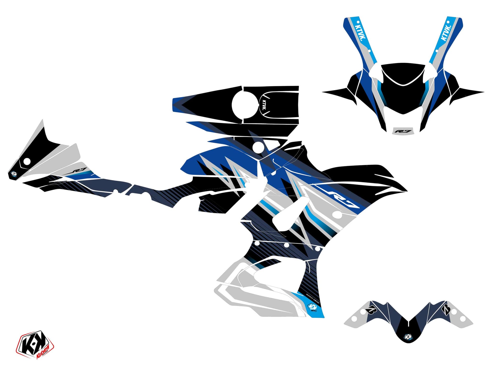 Kit graphique Moto Brisk Yamaha R7 Bleu | Yamaha | Kutvek - View 2