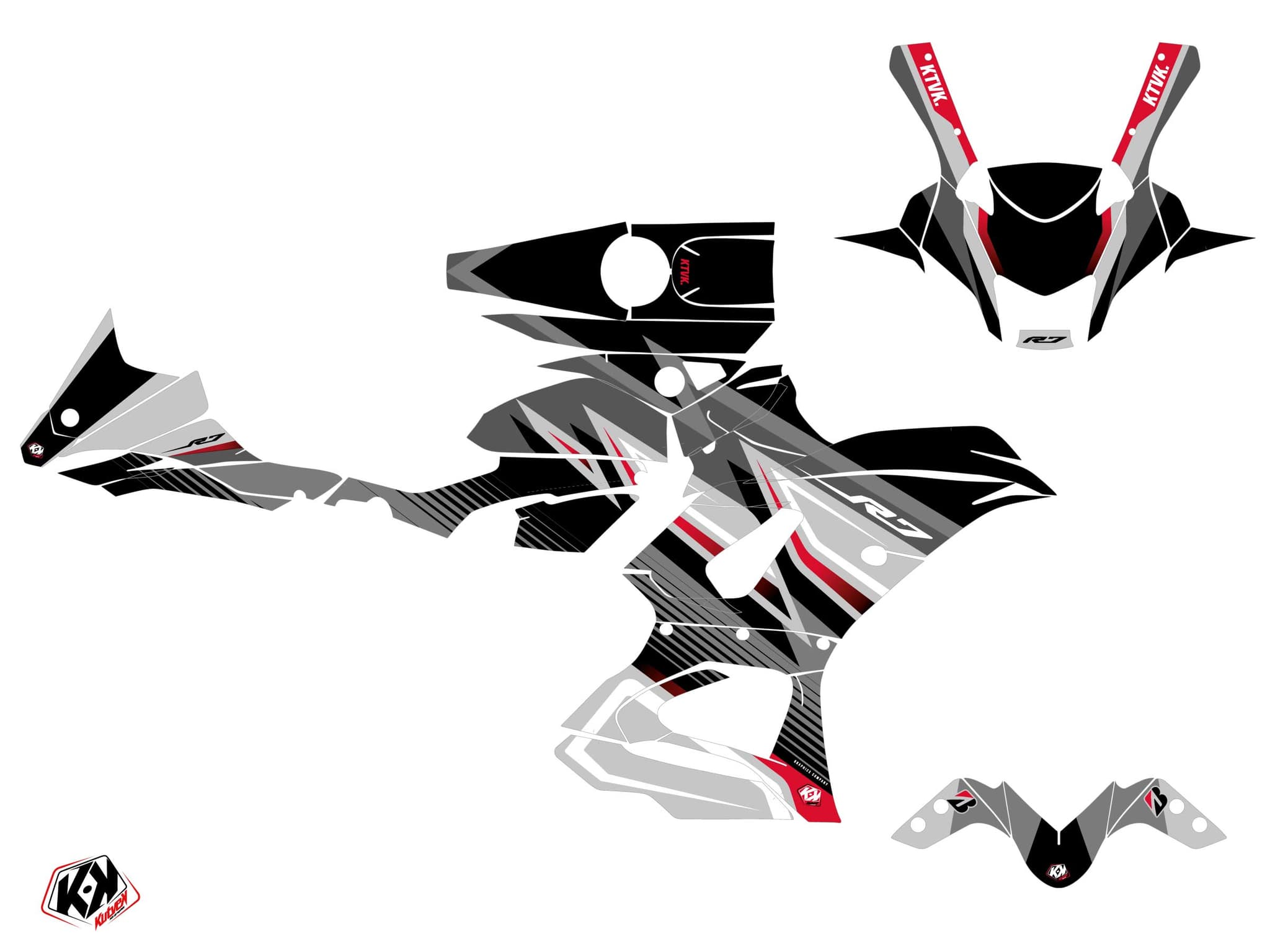 Yamaha R7 Street Bike Brisk Graphic Kit Black | Yamaha | Kutvek - View 2