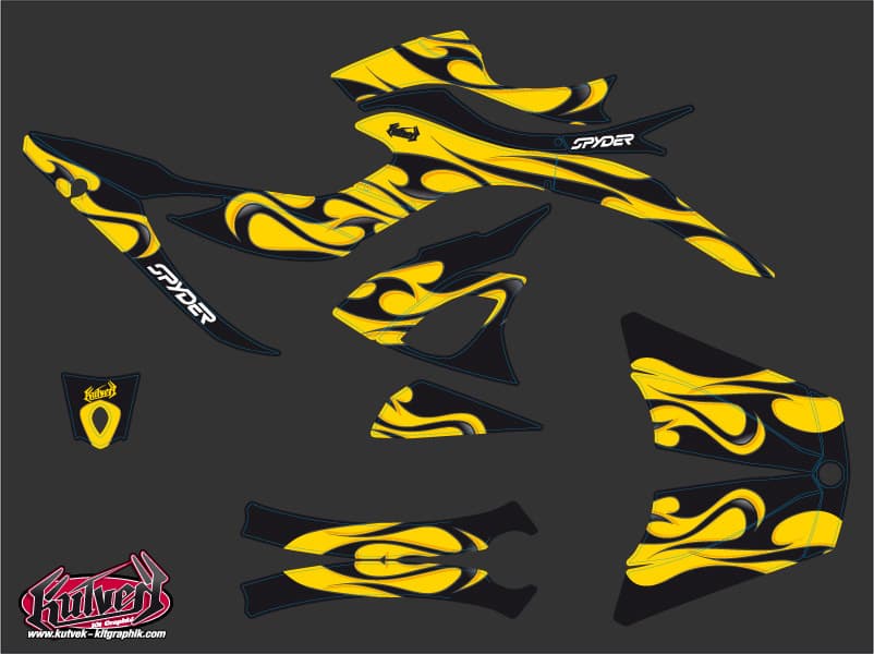 kit graphique  burn jaune hybride can-am spyder rs | Can am | Kutvek - View 3