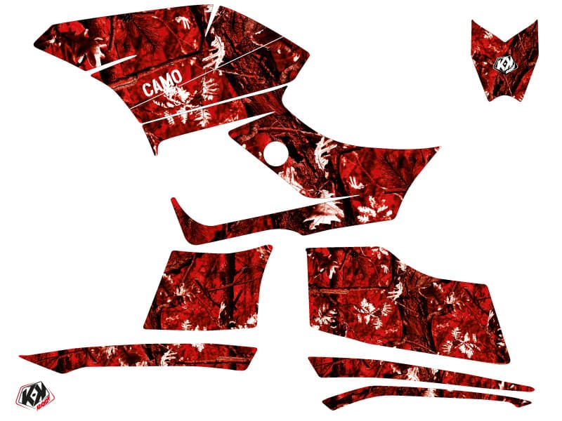 kit graphique quad yamaha grizzly 300 camo rouge | Yamaha | Kutvek - View 2