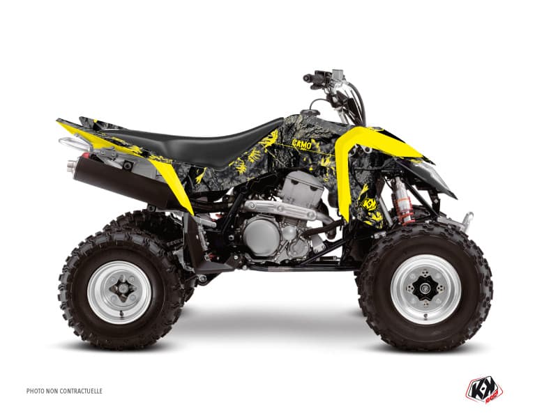 kit graphique quad suzuki ltz 400 ie camo noir-jaune  