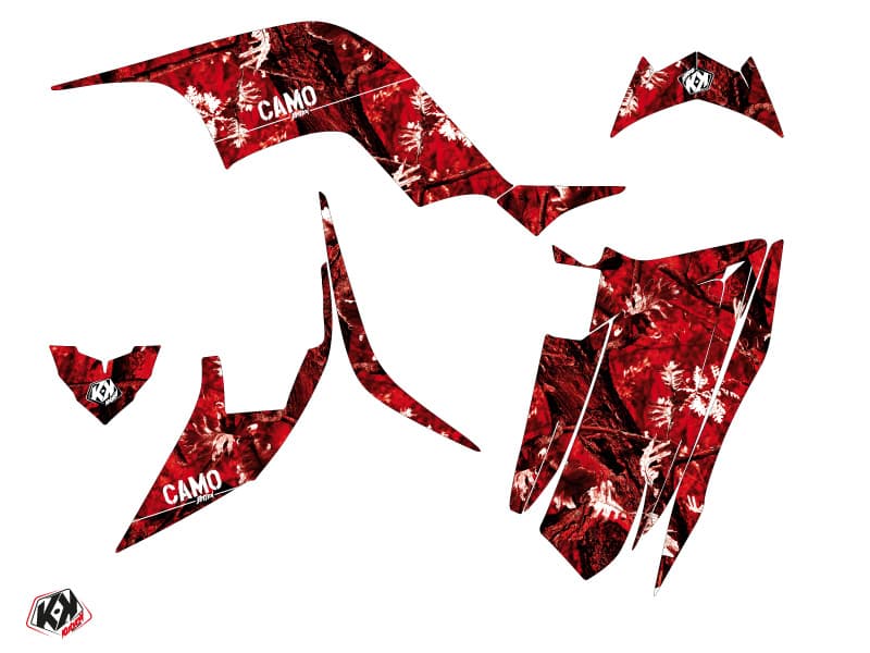 kit graphique quad yamaha raptor 90 camo rouge | Yamaha | Kutvek - View 2