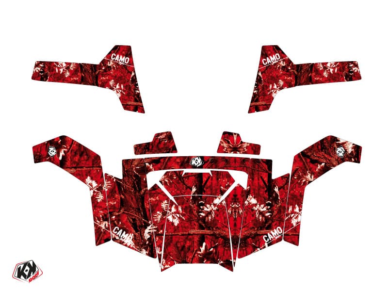 kit graphique ssv polaris rzr 800 camo rouge | Polaris | Kutvek - View 2