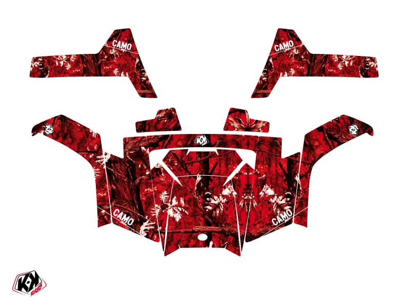 kit graphique ssv polaris rzr s 800 camo rouge | Polaris | Kutvek - View 2