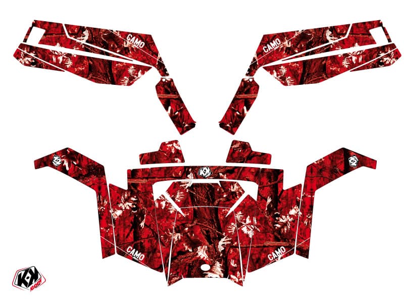 Kit graphique SSV Camo Polaris RZR 900 XP Rouge | Polaris | Kutvek - View 2