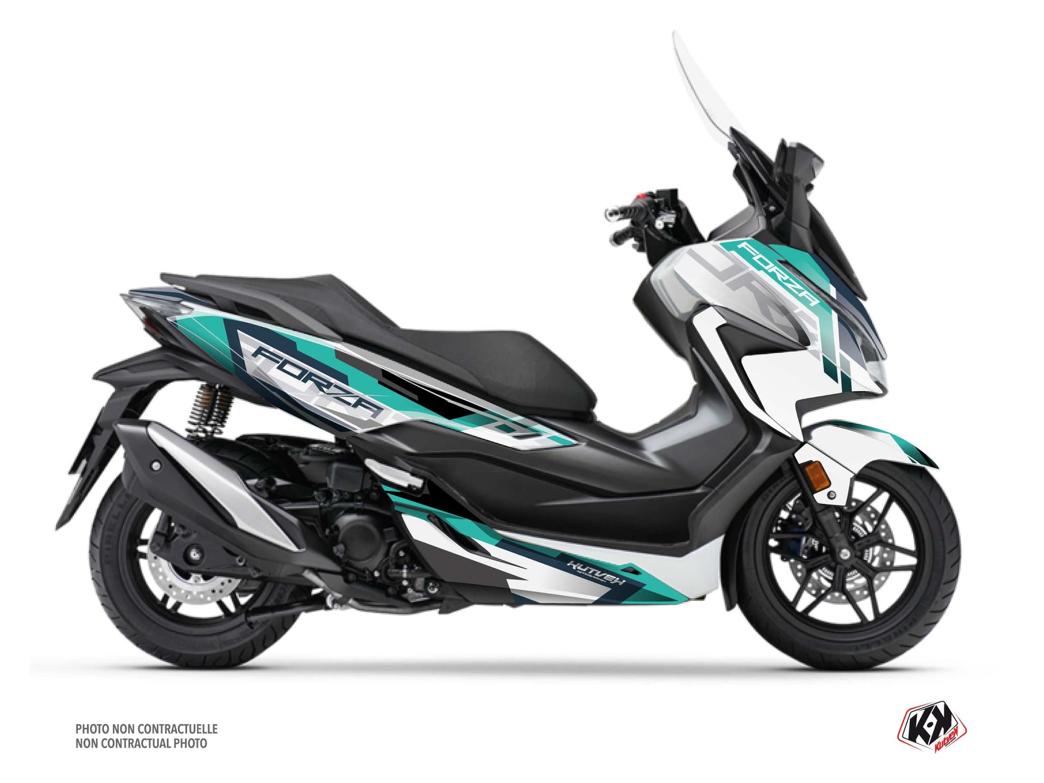 kit graphique maxi-scooter honda forza 350 challenge blanc  