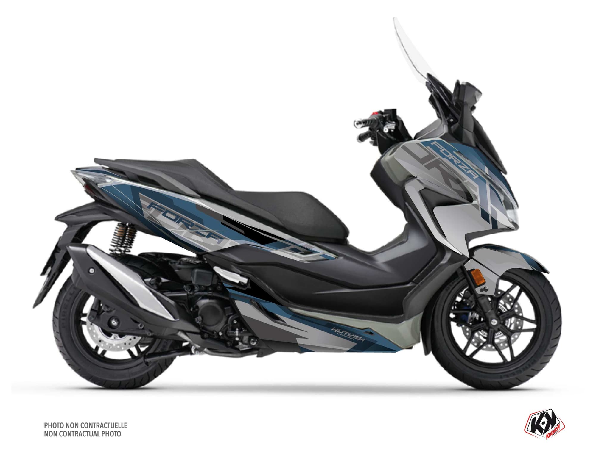kit graphique maxi-scooter honda forza 350 challenge gris  