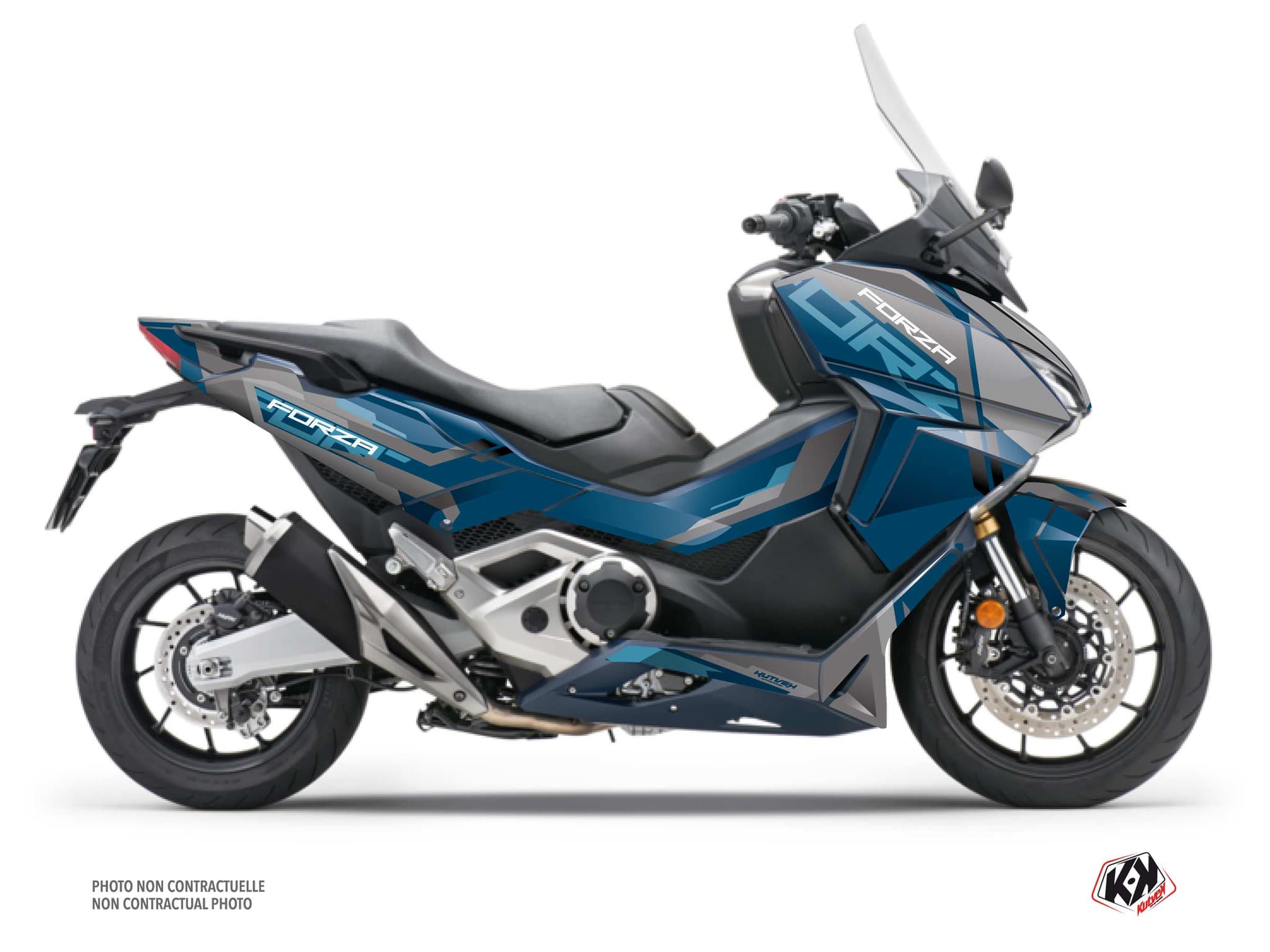 kit graphique maxi-scooter honda forza 750 challenge bleu  