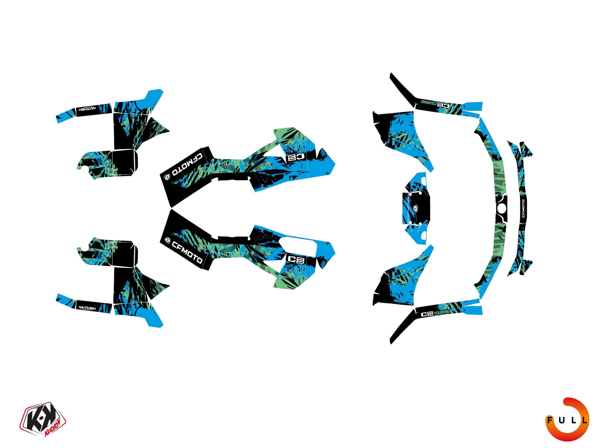 ATV CF MOTO CFORCE C5 LONG CHASER Blue graphic kit | CF Moto | Kutvek - View 3