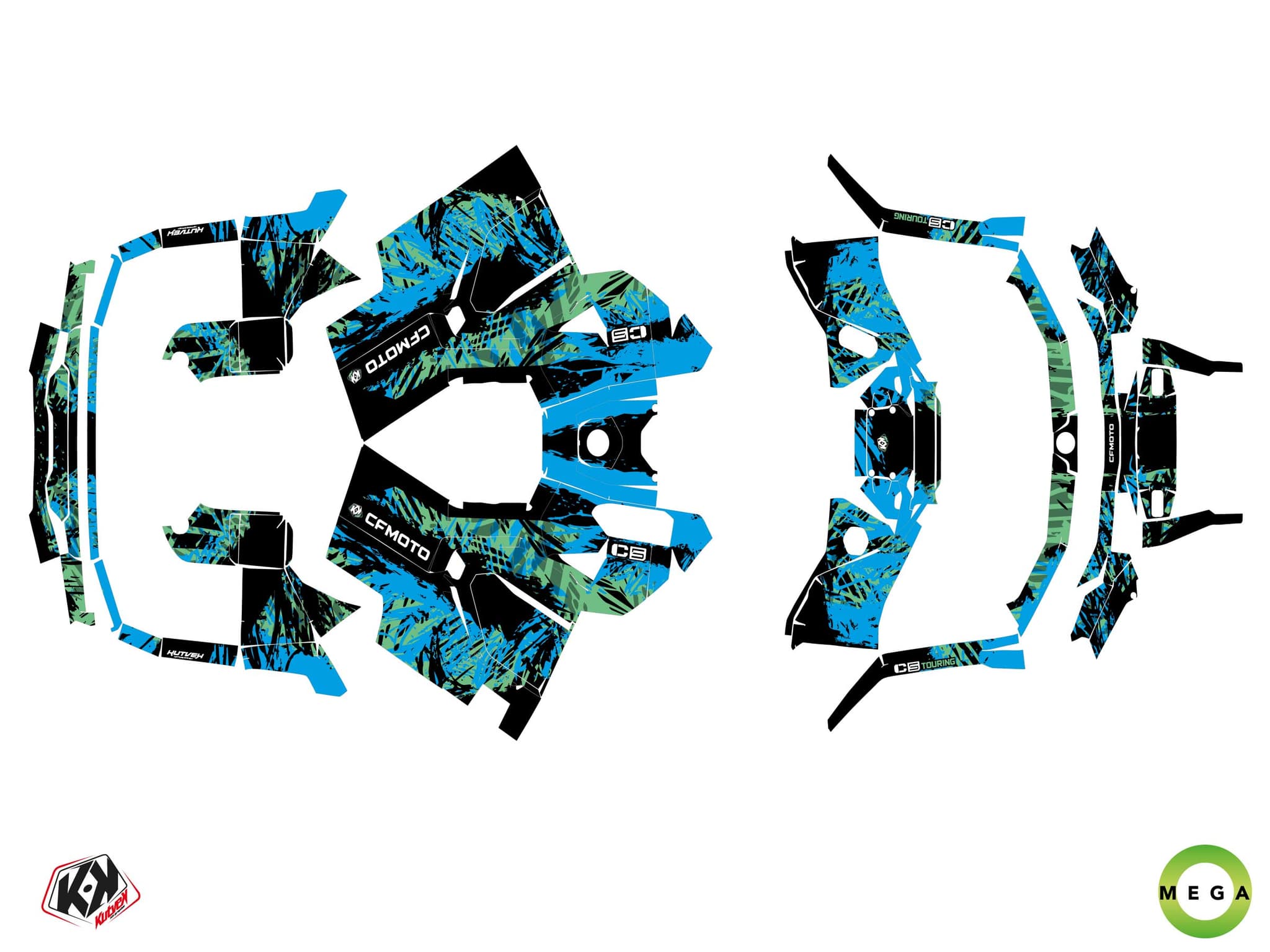 ATV CF MOTO CFORCE C5 LONG CHASER Blue graphic kit | CF Moto | Kutvek - View 4