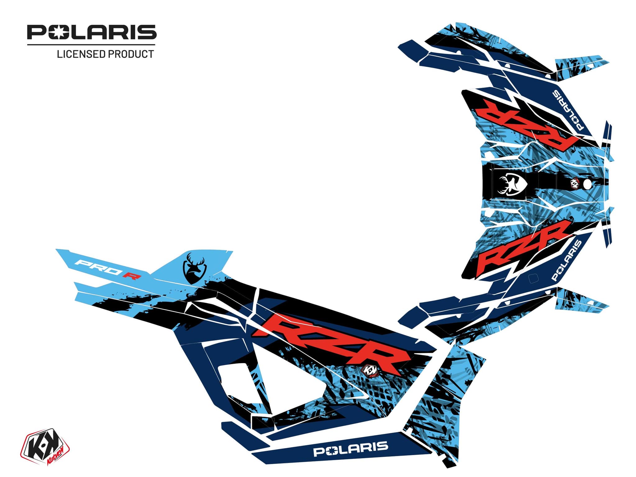 kit graphique ssv polaris rzr pro r  ultimate chaser bleu | Polaris | Kutvek - View 2