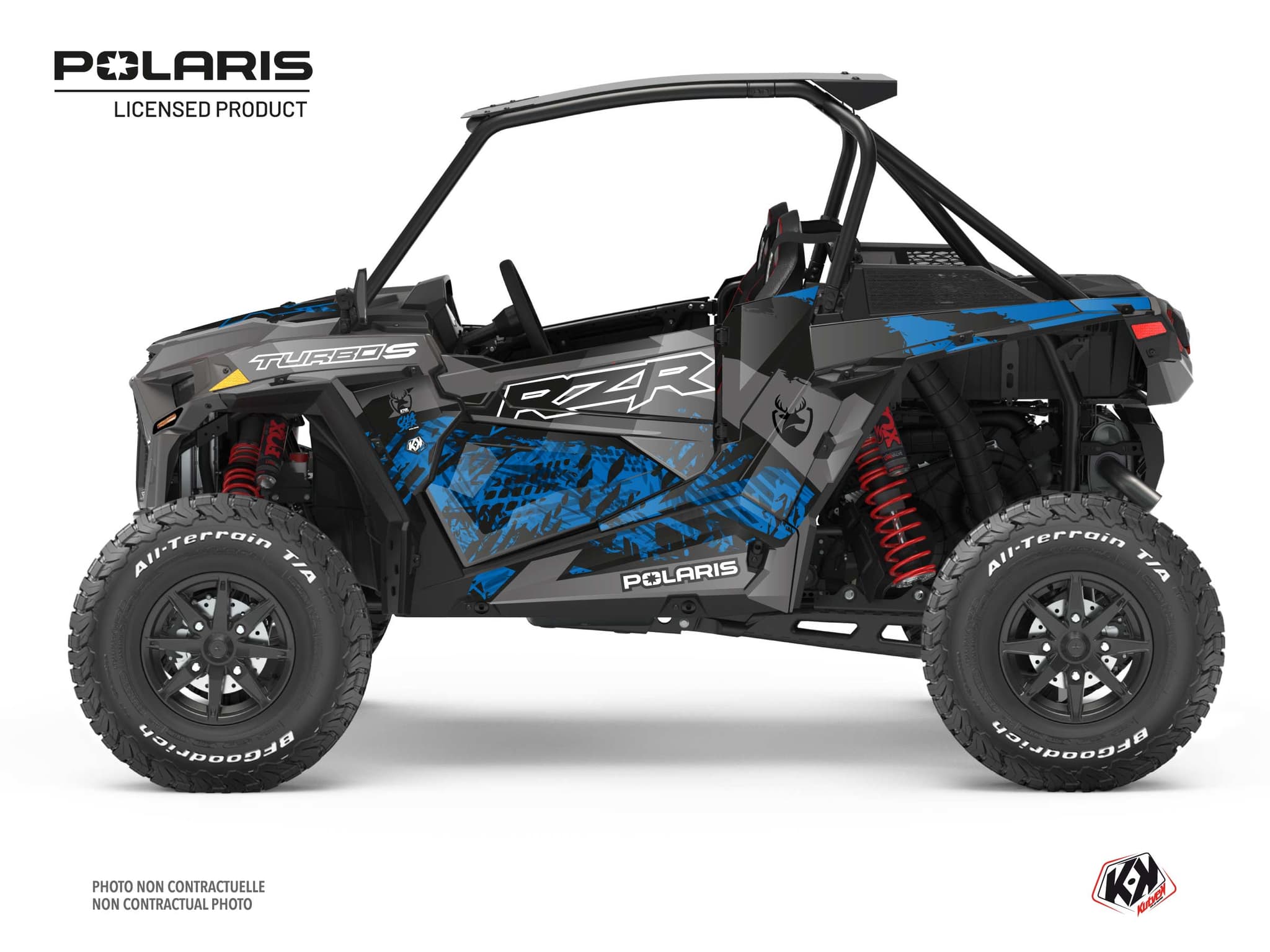 kit graphique ssv polaris rzr turbo s  chaser bleu  