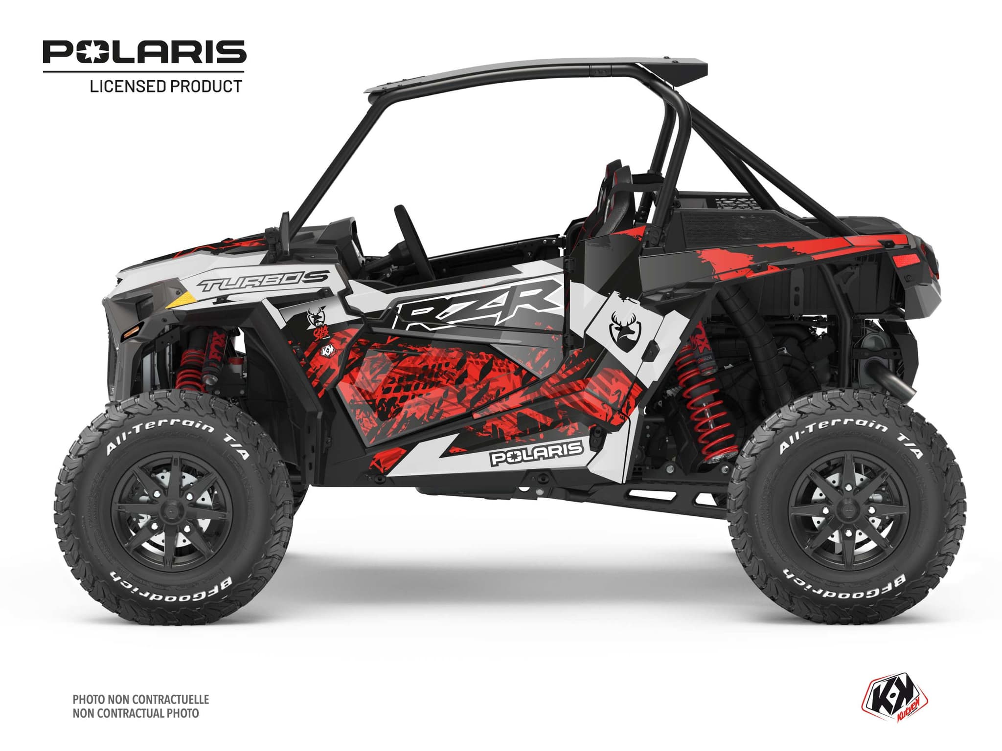 kit graphique ssv polaris rzr turbo s  chaser rouge  