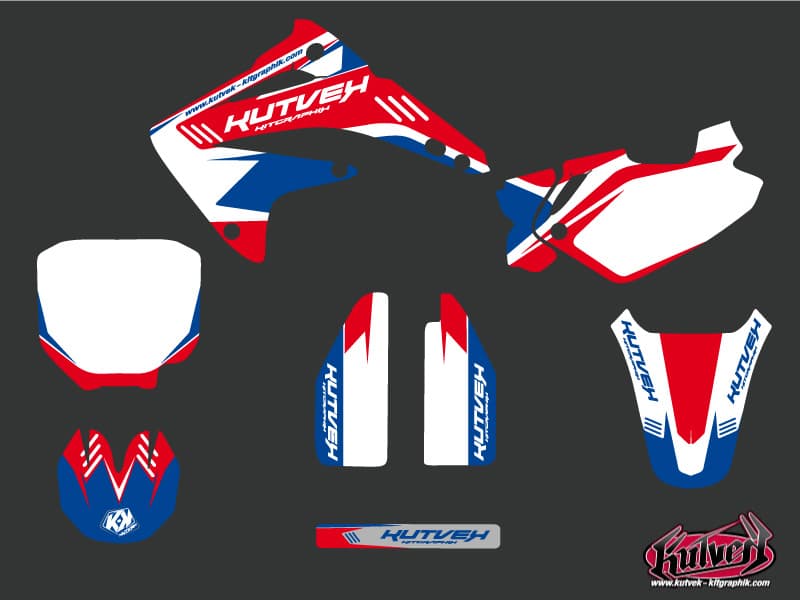 kit graphique motocross honda cr 85 chrono bleu | Honda | Kutvek - View 2