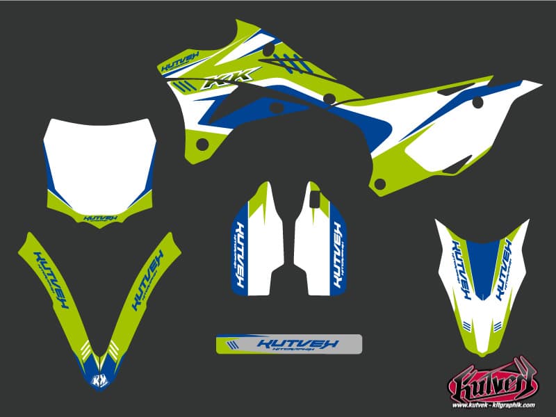 Kit graphique Moto Cross Chrono Kawasaki 85 KX Bleu | Kawasaki | Kutvek - View 2