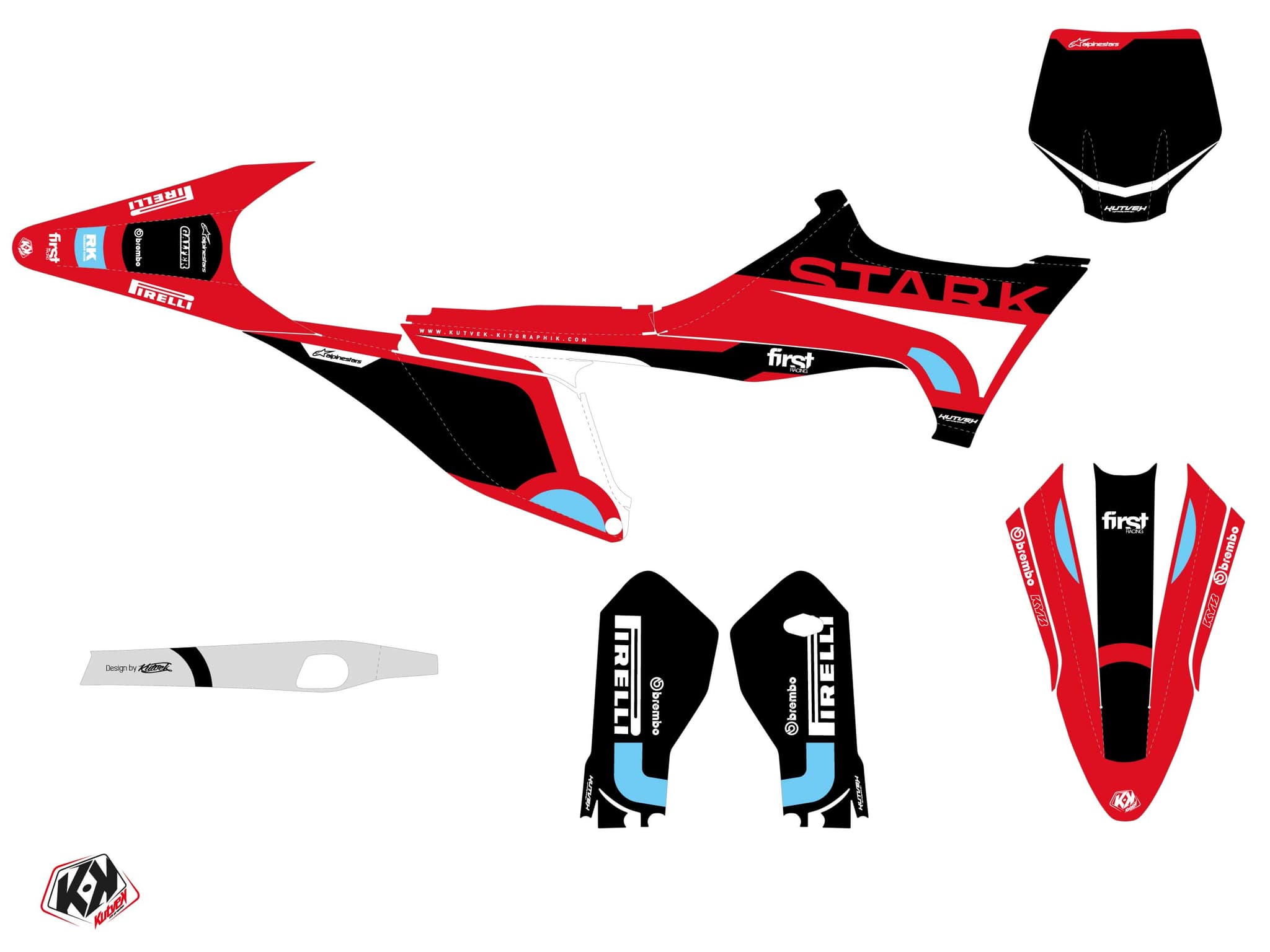 kit graphique motocross stark future varg cirkle rouge | Stark Future | Kutvek - View 2