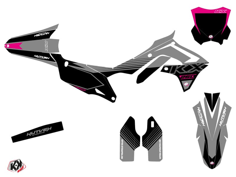 Kit graphique Moto Cross Claw Kawasaki 250 KXF Gris | Kawasaki | Kutvek - View 2